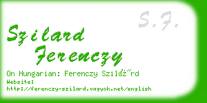 szilard ferenczy business card